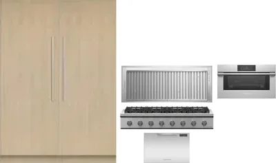 6 Piece Package Includes Refrigerator, Freezer, Cooktop, Wall Oven, Hood And Dishwasher